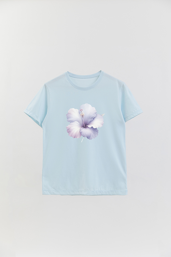 REMERA BASICA ESTAMPADA HIBISCUS B1