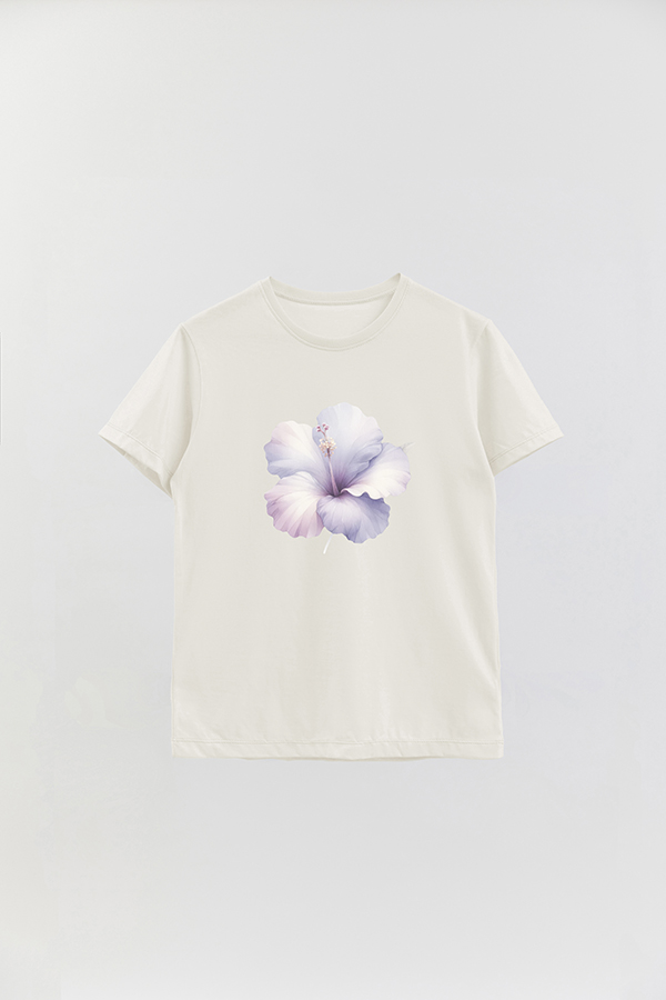 REMERA BASICA ESTAMPADA HIBISCUS B1