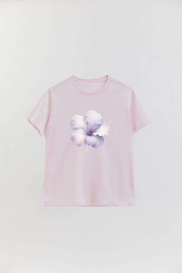 REMERA BASICA ESTAMPADA HIBISCUS B1