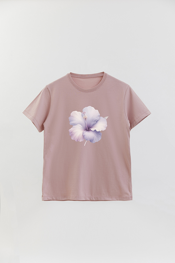 REMERA BASICA ESTAMPADA HIBISCUS B1