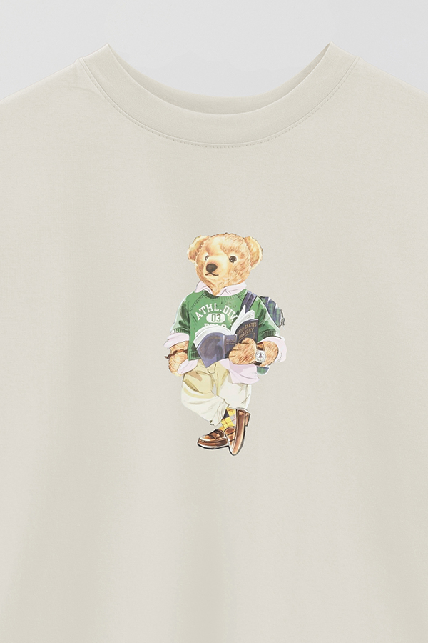 REMERA OVER ESTAMPADA UNISEX BEAR READING