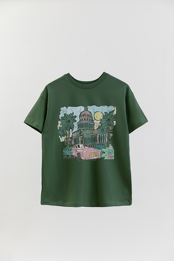 REMERA OVER ESTAMPADA HABANA CUBA