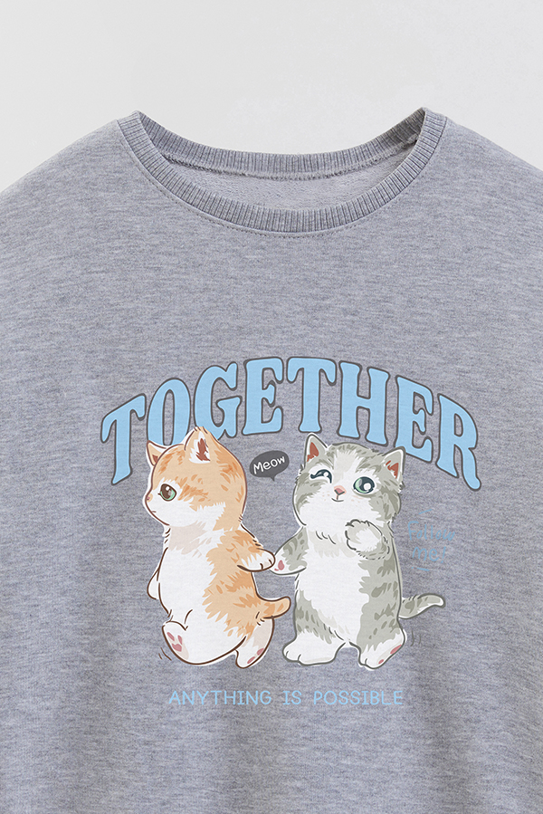 BUZO CREWNECK RUSTICO KITTY DREAMS TOGETHER
