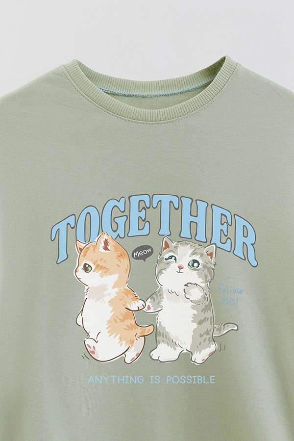 BUZO CREWNECK RUSTICO KITTY DREAMS TOGETHER