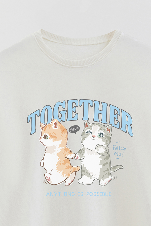 BUZO CREWNECK RUSTICO KITTY DREAMS TOGETHER