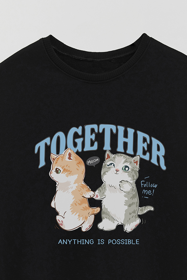 BUZO CREWNECK RUSTICO KITTY DREAMS TOGETHER