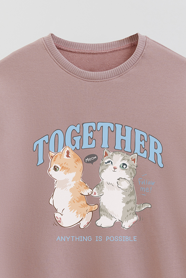 BUZO CREWNECK RUSTICO KITTY DREAMS TOGETHER