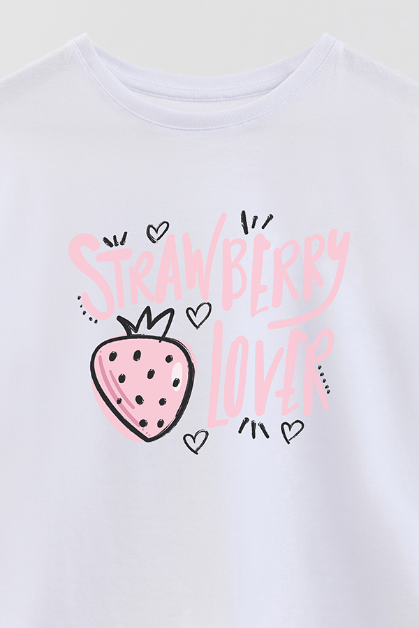 REMERA GIRL OVER STRAWBERRY