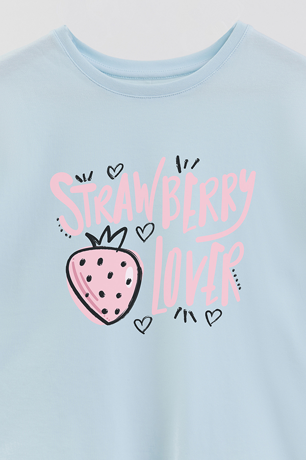 REMERA GIRL OVER STRAWBERRY