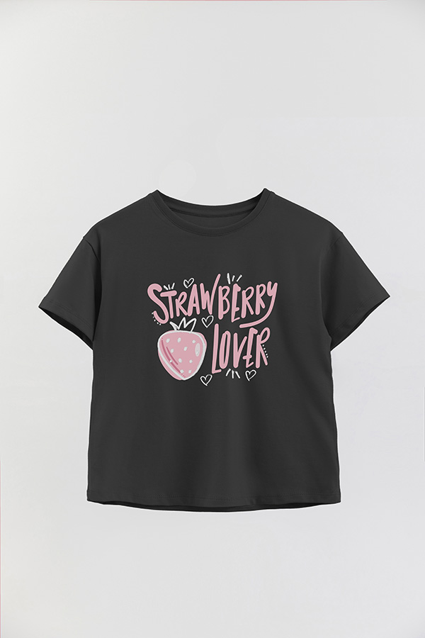 REMERA GIRL OVER STRAWBERRY