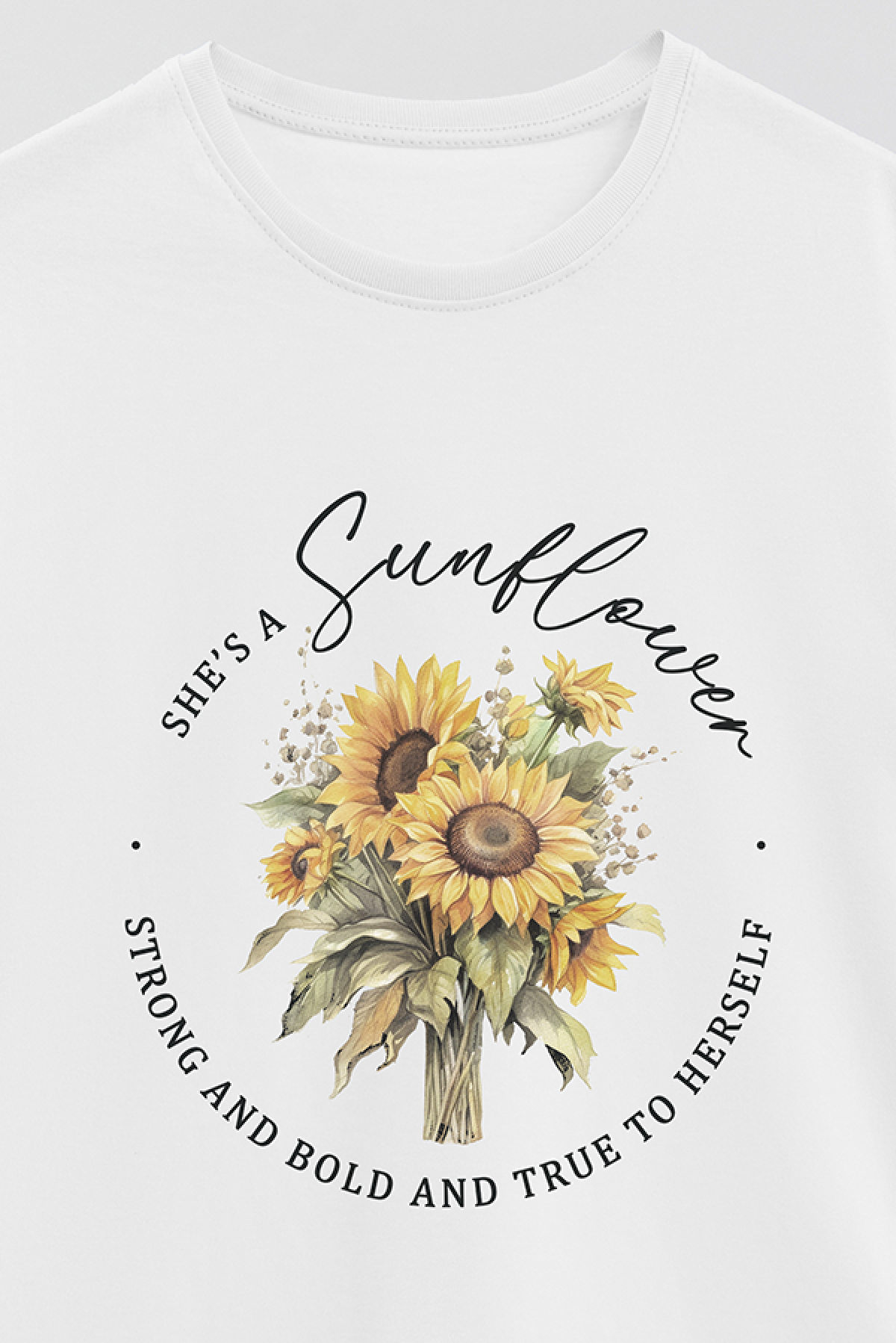 REMERA BASICA ESTAMPADA FLO2 SHE'S A SUNFLOWER