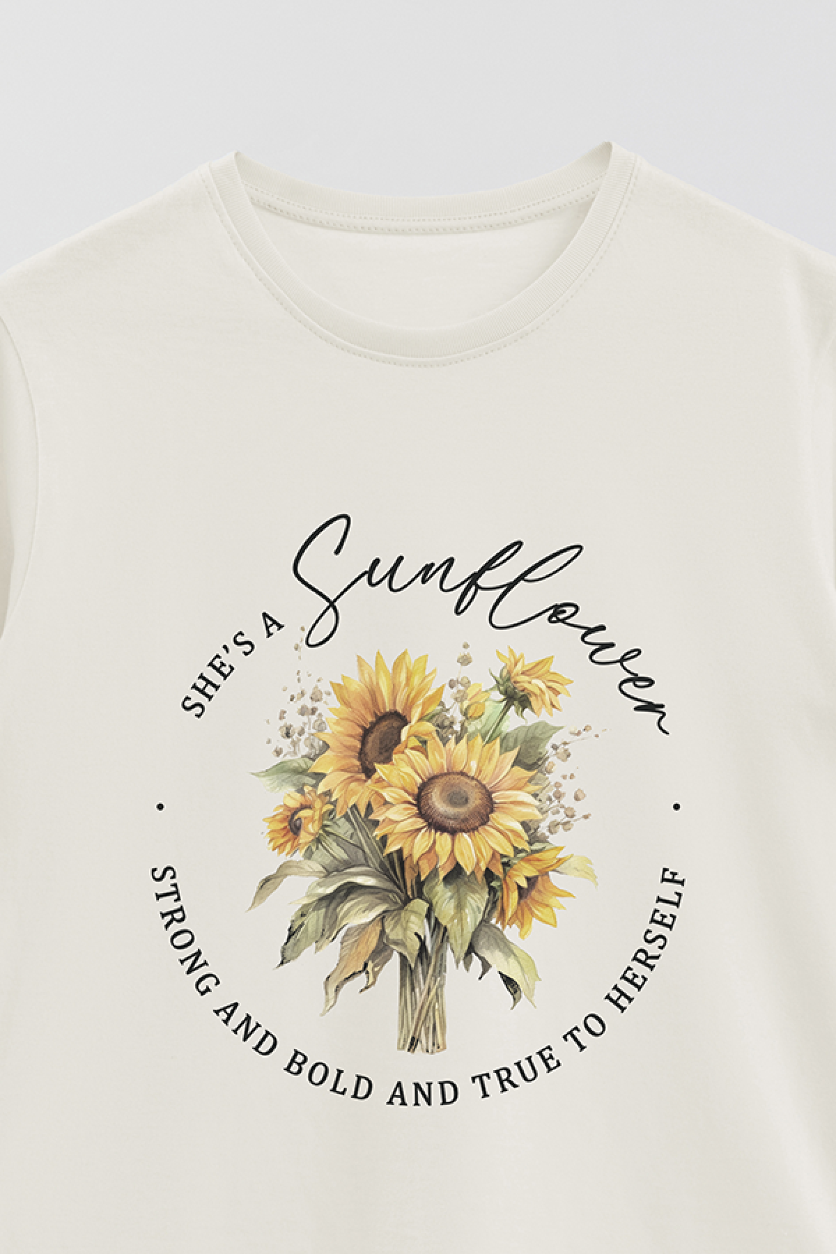 REMERA BASICA ESTAMPADA FLO2 SHE'S A SUNFLOWER