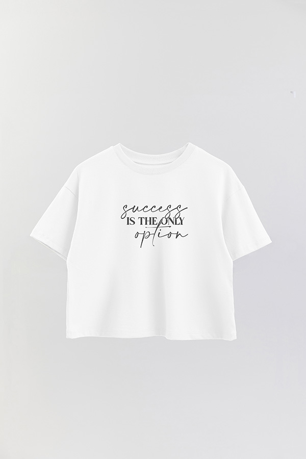 REMERA CROP ESTAMPADA ML SUCCESS