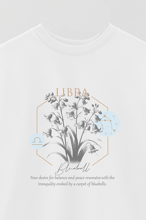 REMERA OVER ESTAMPADA ZODIAC LIBRA