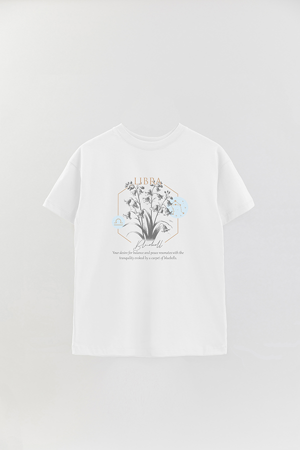 REMERA OVER ESTAMPADA ZODIAC LIBRA