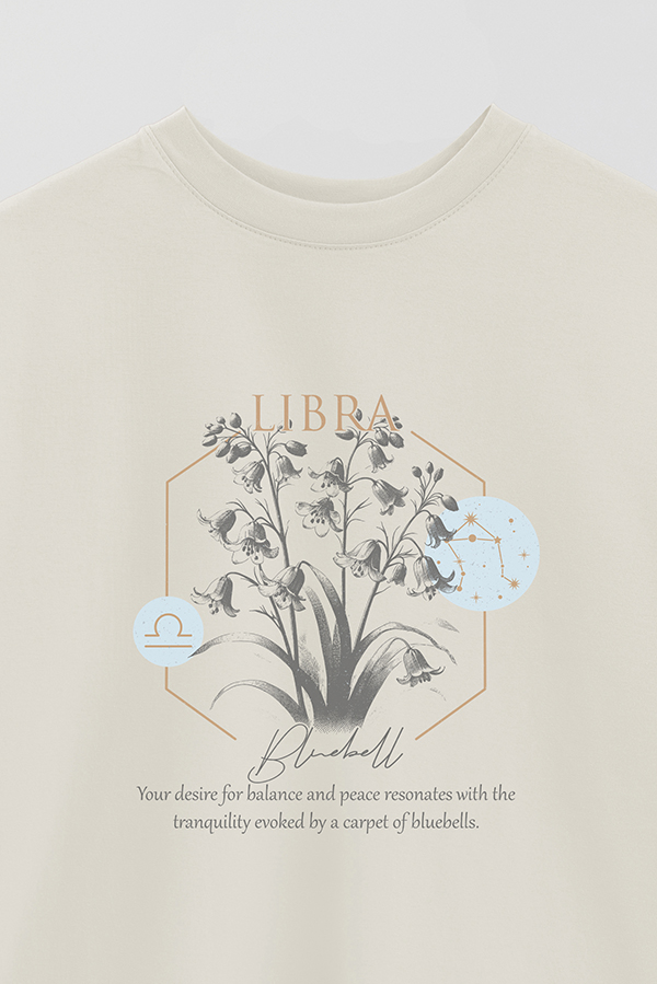 REMERA OVER ESTAMPADA ZODIAC LIBRA