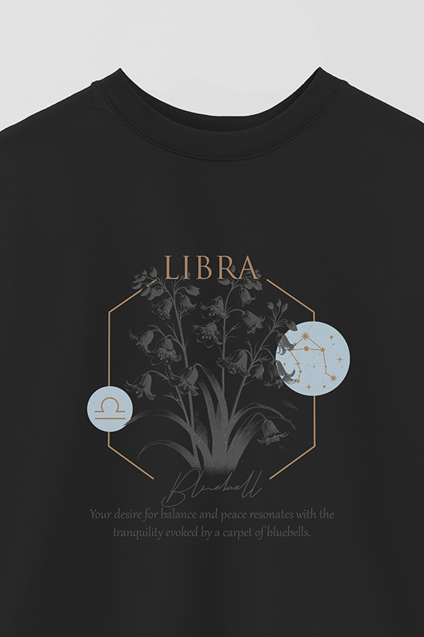 REMERA OVER ESTAMPADA ZODIAC LIBRA