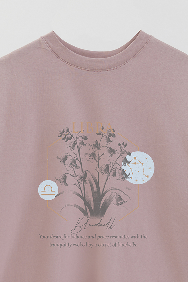 REMERA OVER ESTAMPADA ZODIAC LIBRA