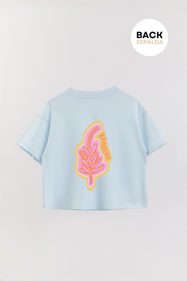 REMERA CROP FB ESTAMPADA BANANA