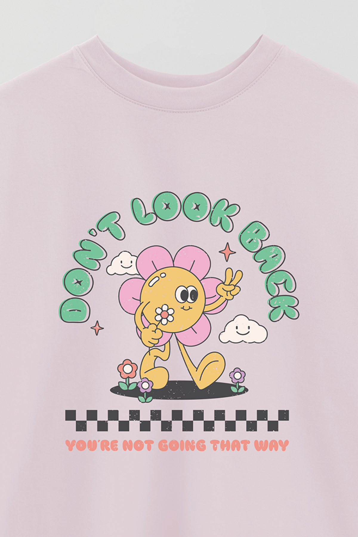 REMERA OVER ESTAMPADA RT2 DON'T LOOK BACK