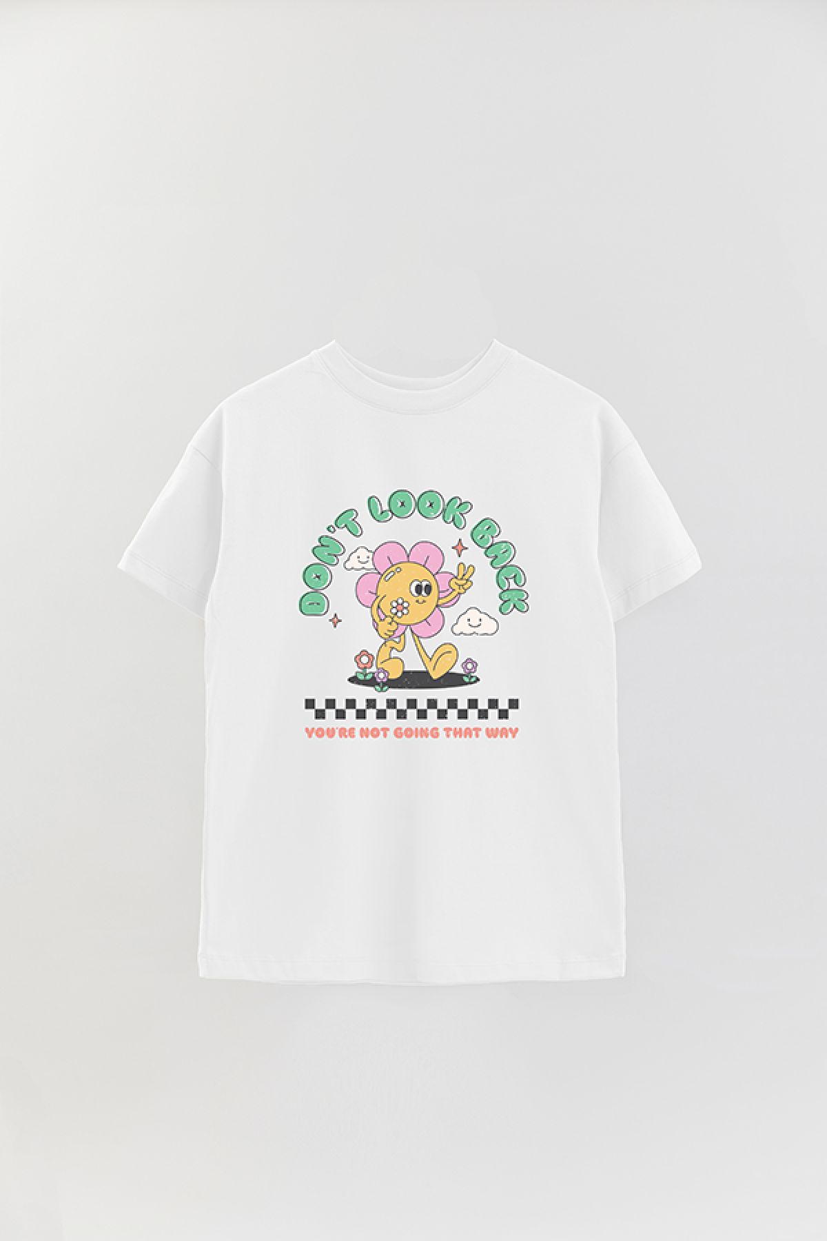 REMERA OVER ESTAMPADA RT2 DON'T LOOK BACK
