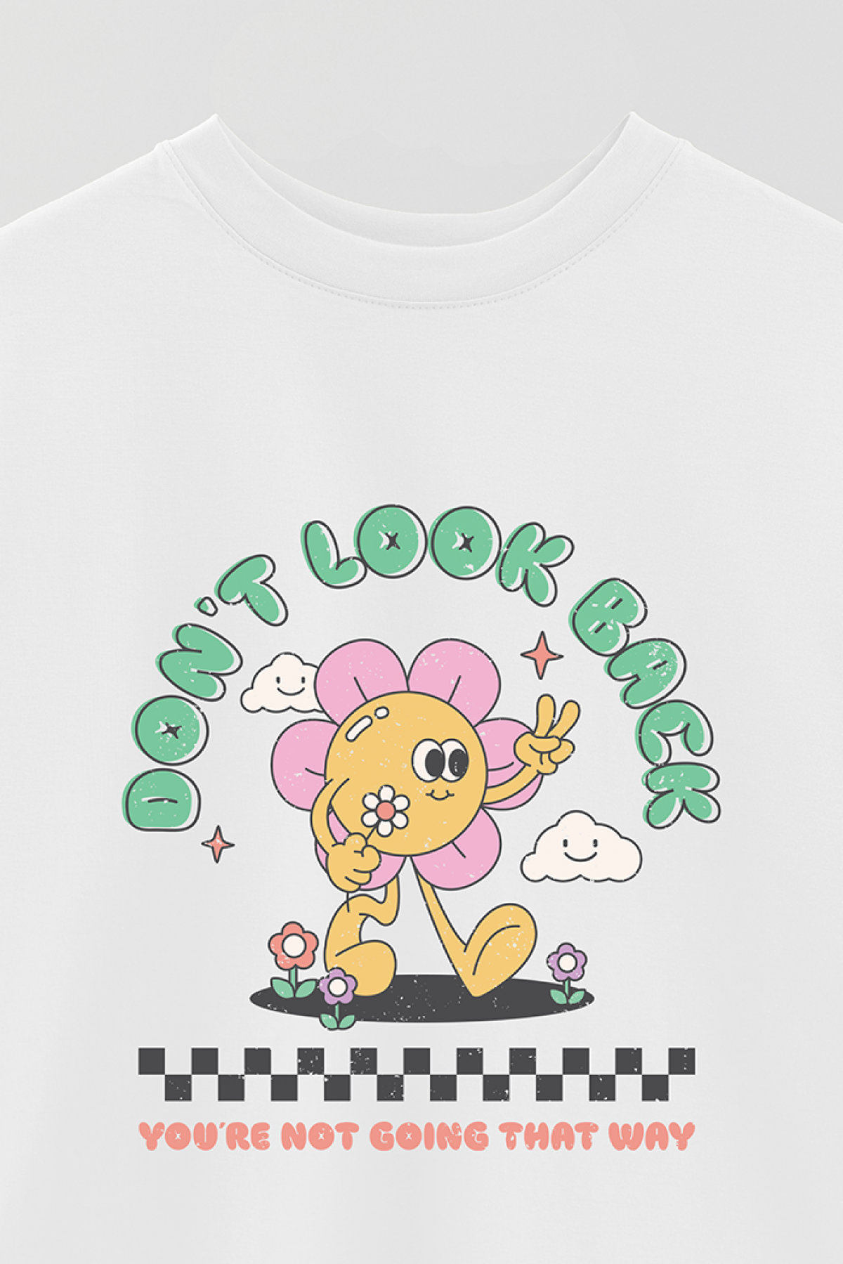 REMERA OVER ESTAMPADA RT2 DON'T LOOK BACK