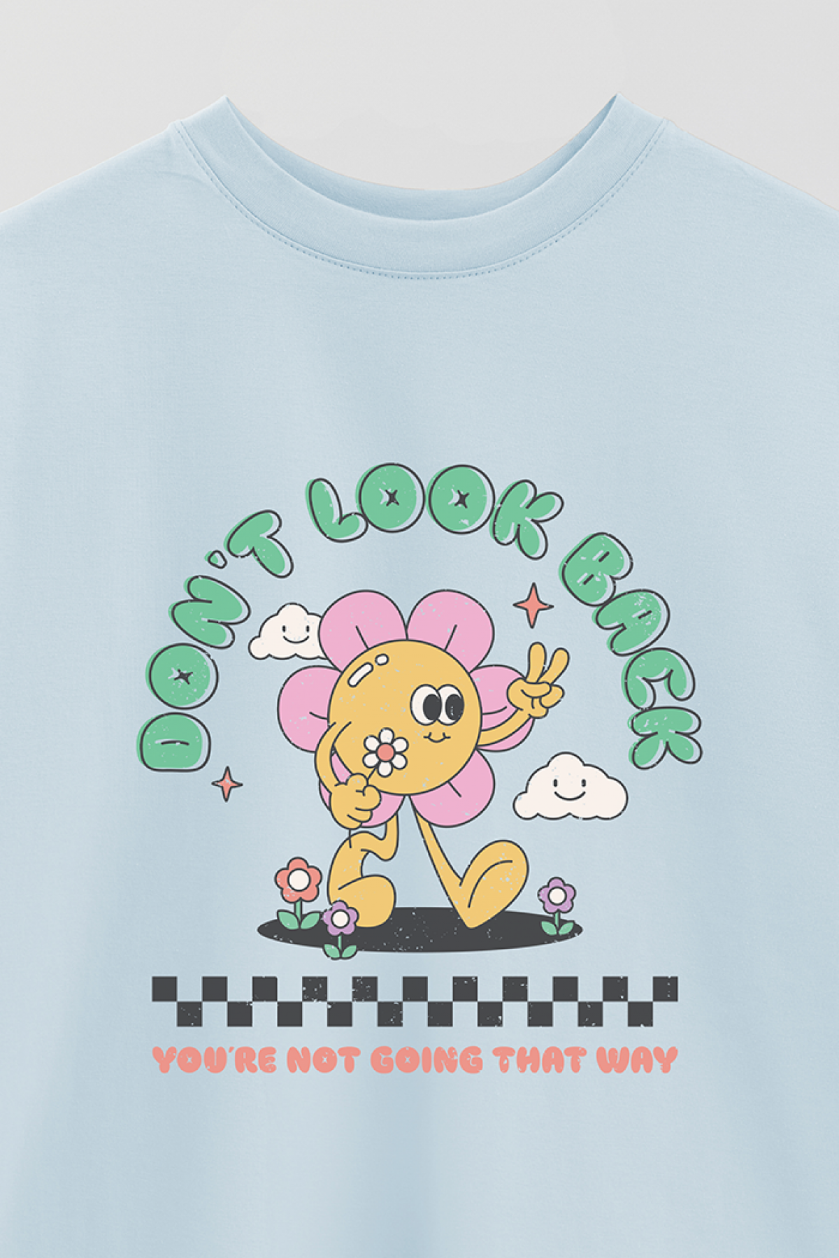 REMERA OVER ESTAMPADA RT2 DON'T LOOK BACK