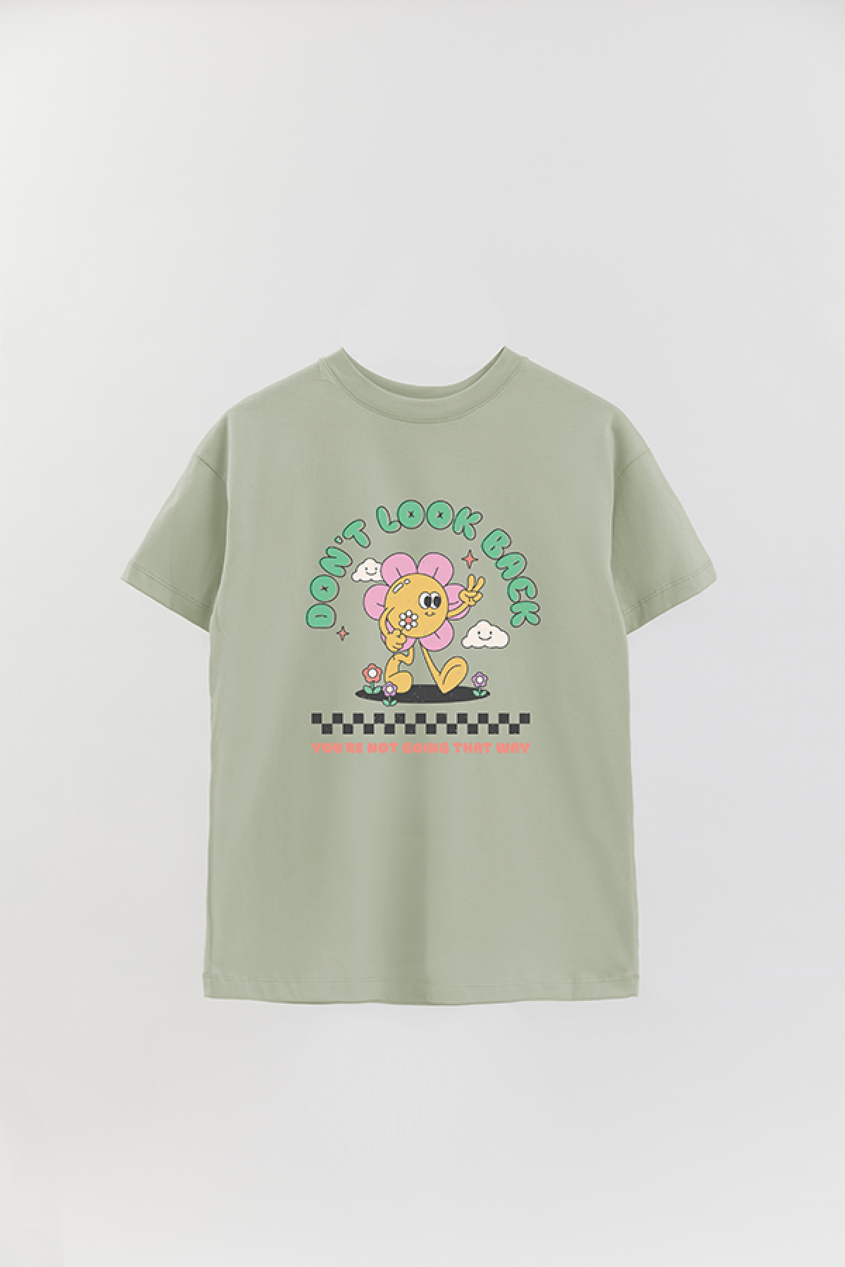 REMERA OVER ESTAMPADA RT2 DON'T LOOK BACK