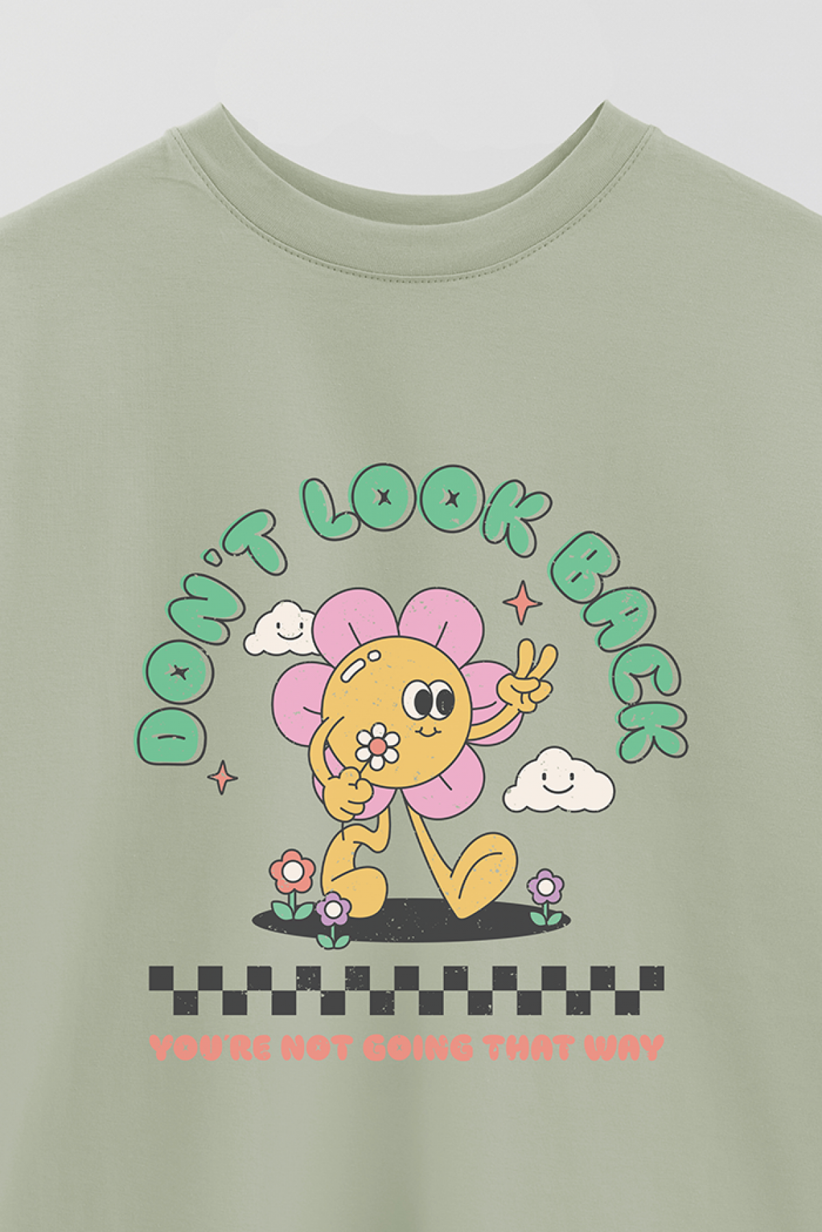 REMERA OVER ESTAMPADA RT2 DON'T LOOK BACK