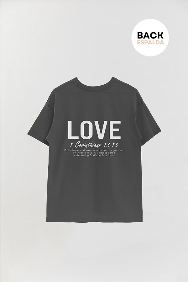REMERA OVER ESTAMPADA UNISEX ESPALDA LOVE