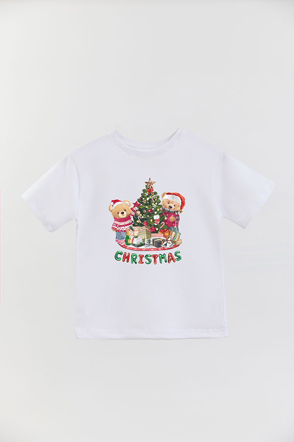 REMERA BASICA ESTAMPADA TEDDY CHRISTMAS