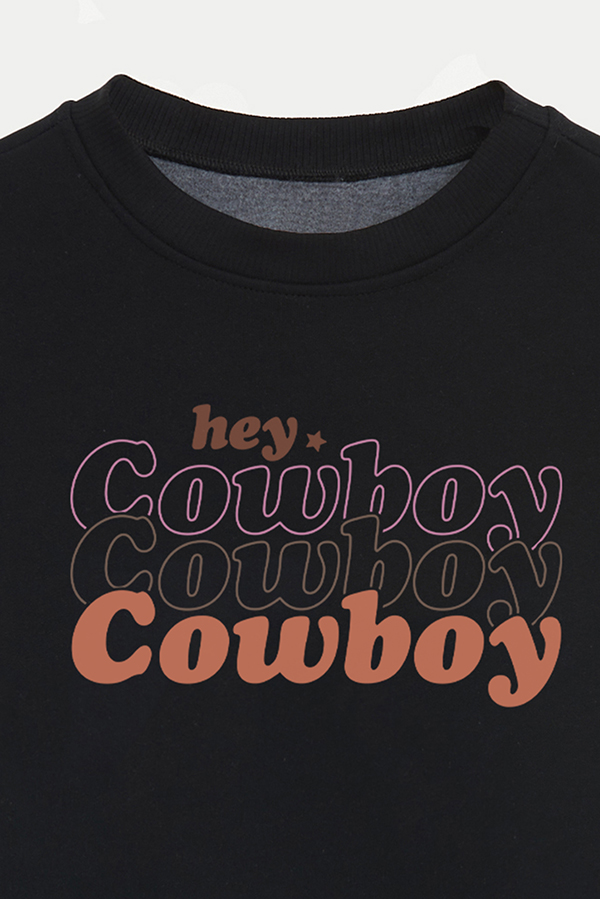 BUZO CROP ESTAMPADO WESTERN HEY