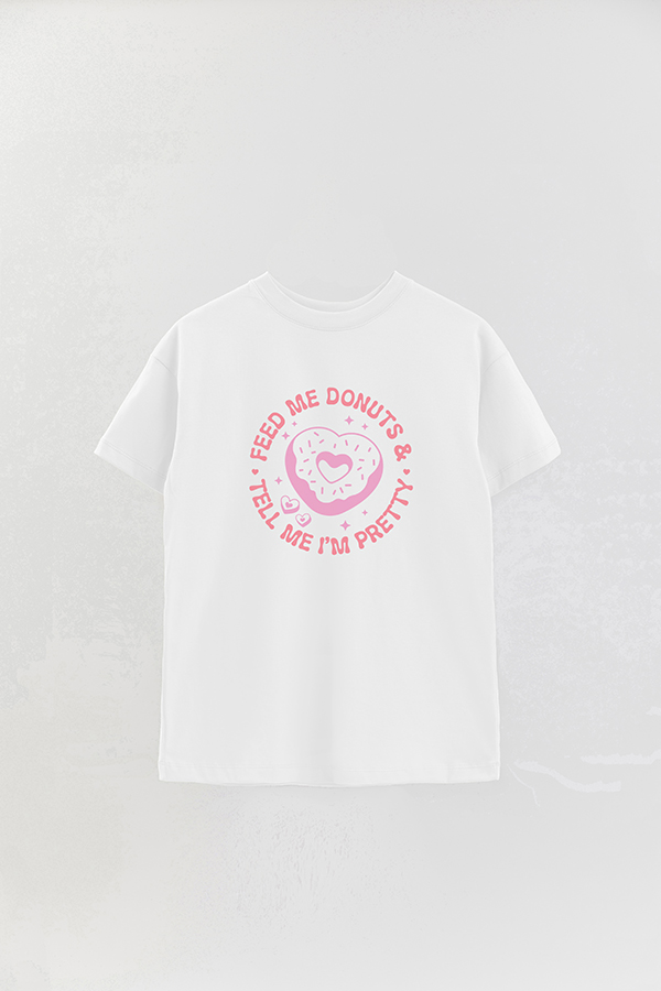 REMERA OVER ESTAMPADA FUNNY VALENTINE DONUTS