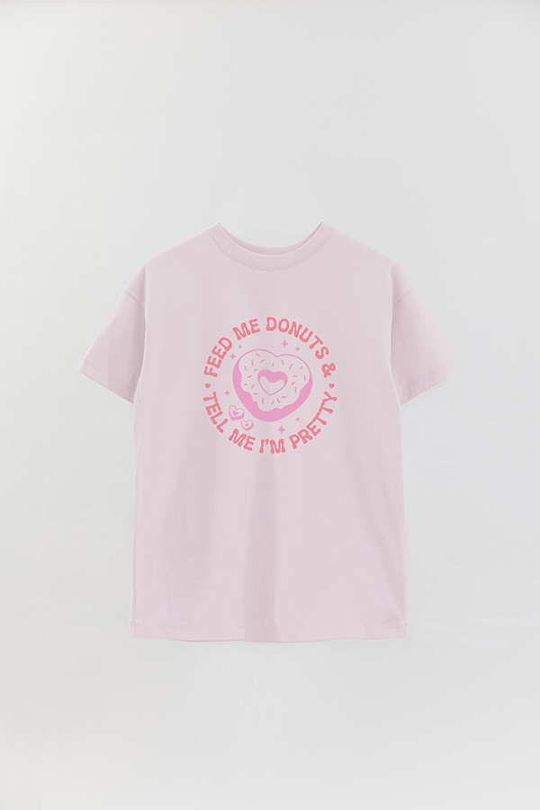 REMERA OVER ESTAMPADA FUNNY VALENTINE DONUTS