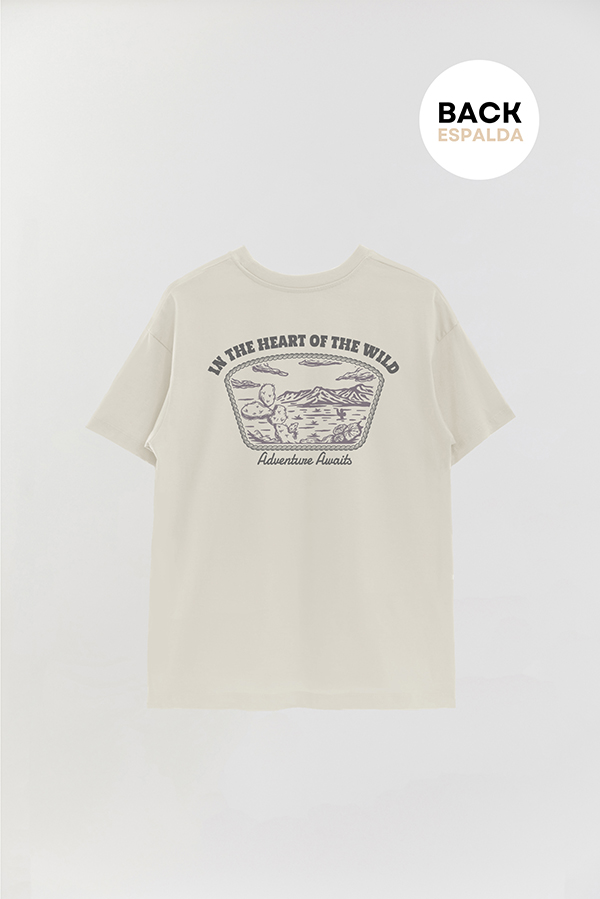 REMERA OVER ESTAMPADA BACK THE WILD