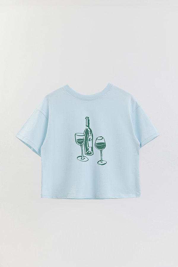REMERA CROP ESTAMPADA ITALY WINE