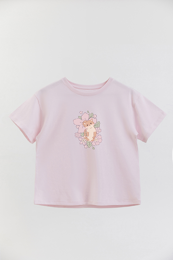 REMERA GIRL OVER BLOOMS FLORAL PAWS