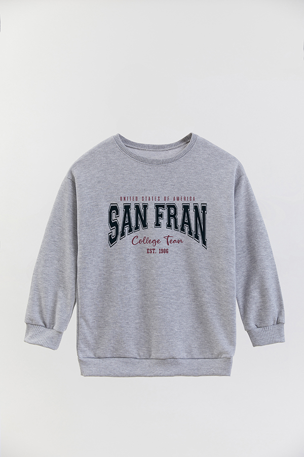 BUZO CREWNECK RUSTICO VARSITY GIRL SAN FRAN