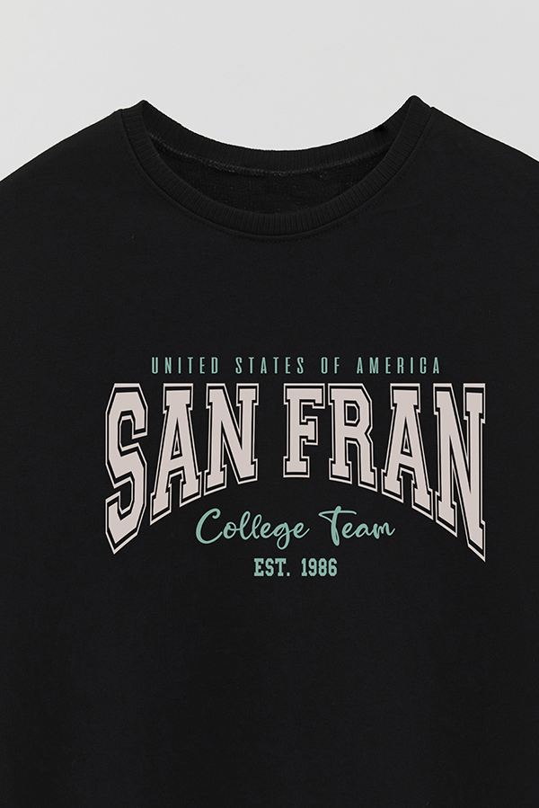 BUZO CREWNECK RUSTICO VARSITY GIRL SAN FRAN