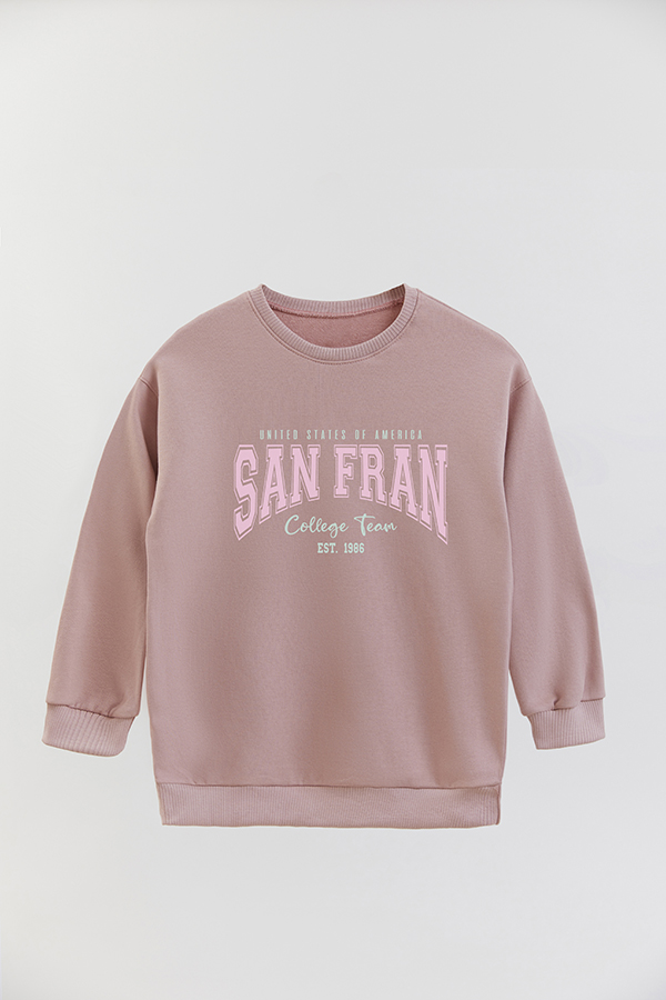 BUZO CREWNECK RUSTICO VARSITY GIRL SAN FRAN
