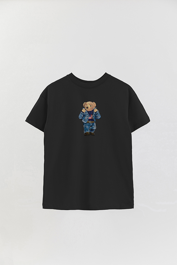 REMERA OVER ESTAMPADA UNISEX BEAR DENIM