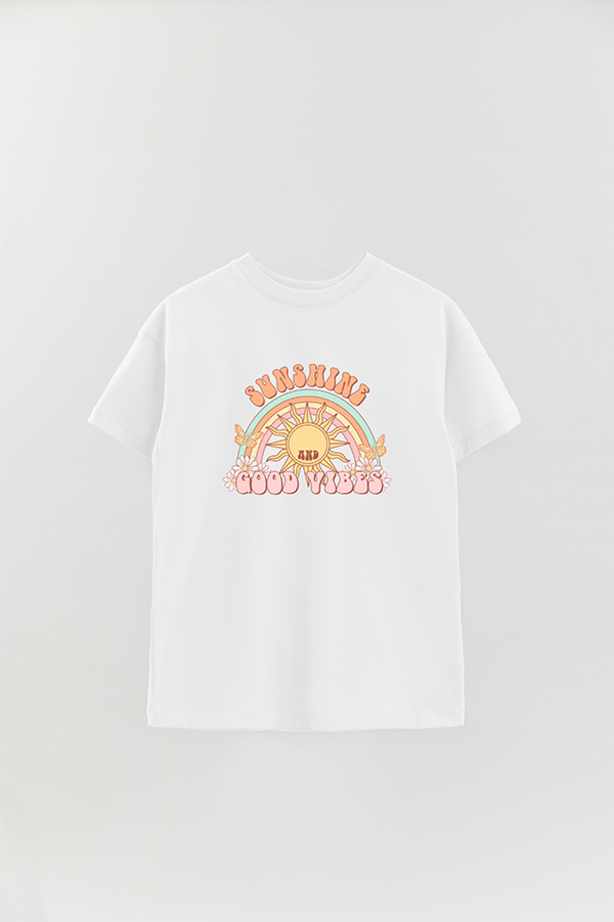 REMERA OVER ESTAMPADA RT SUNSHINE AND GOOD VIBES