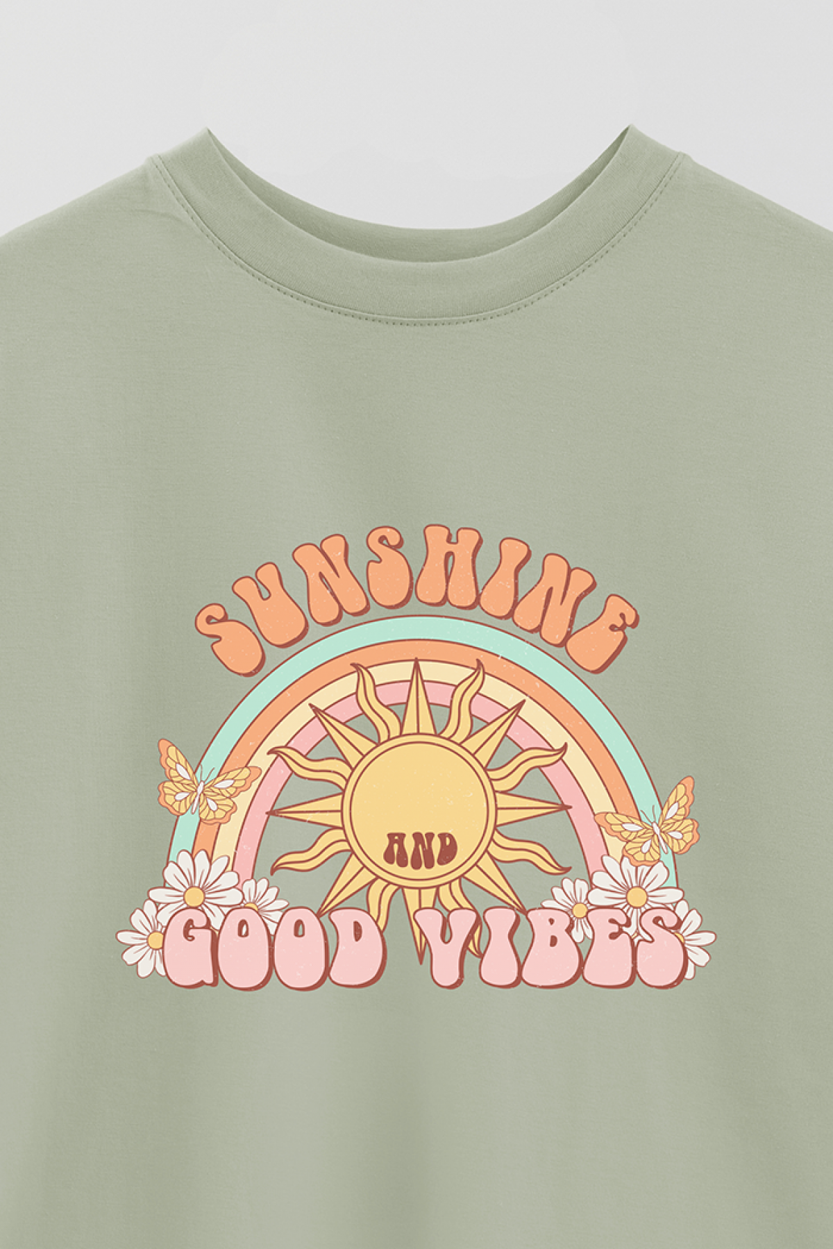 REMERA OVER ESTAMPADA RT SUNSHINE AND GOOD VIBES