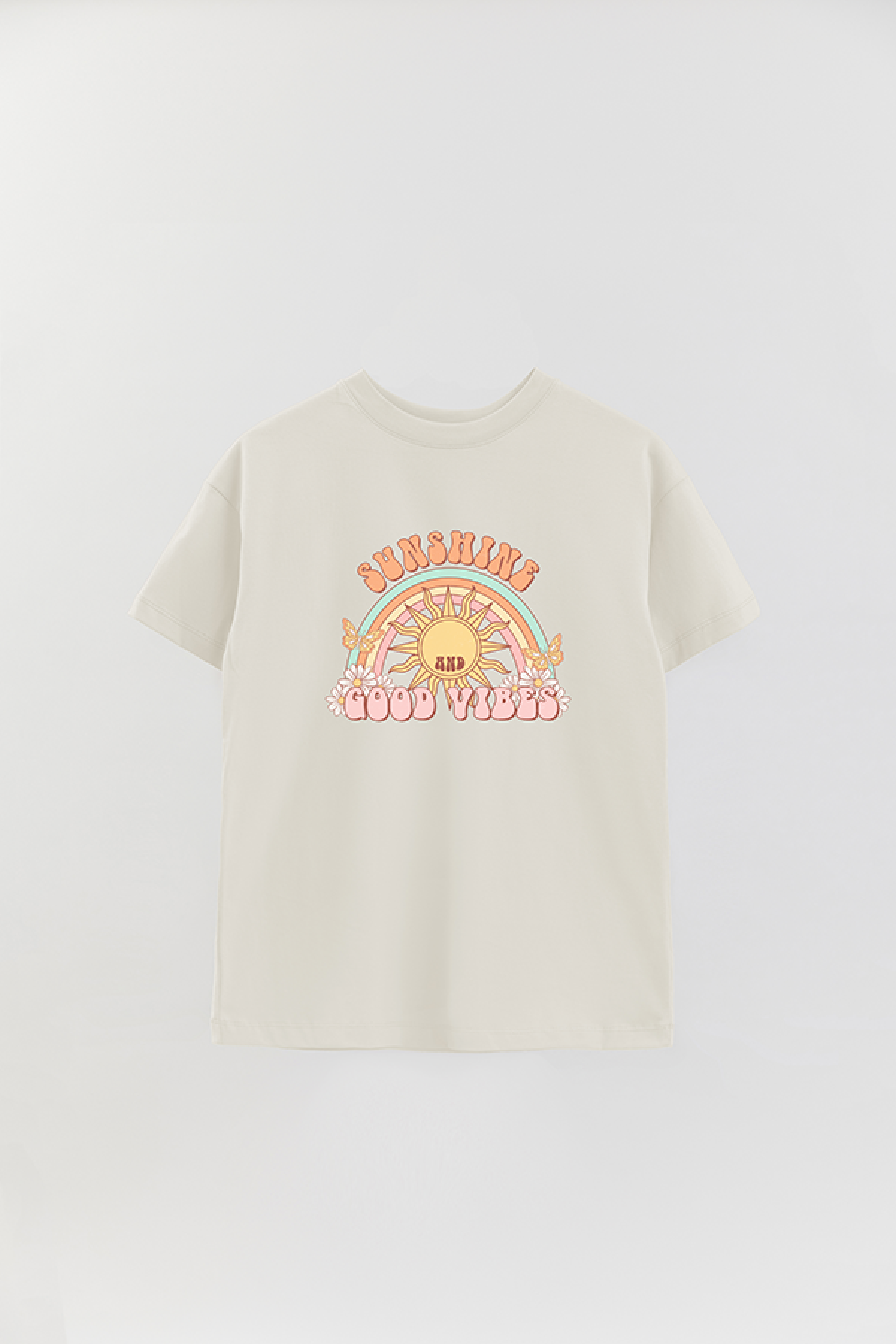 REMERA OVER ESTAMPADA RT SUNSHINE AND GOOD VIBES