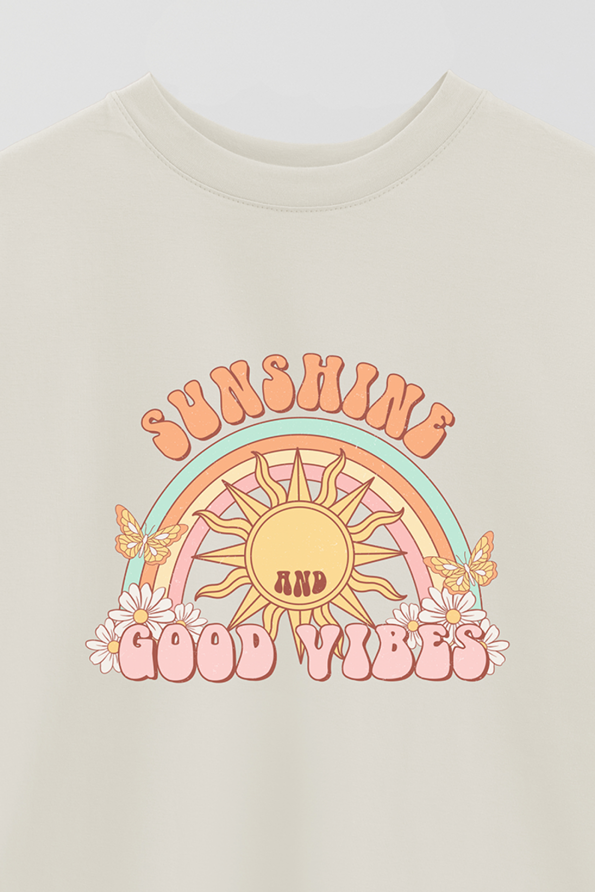 REMERA OVER ESTAMPADA RT SUNSHINE AND GOOD VIBES