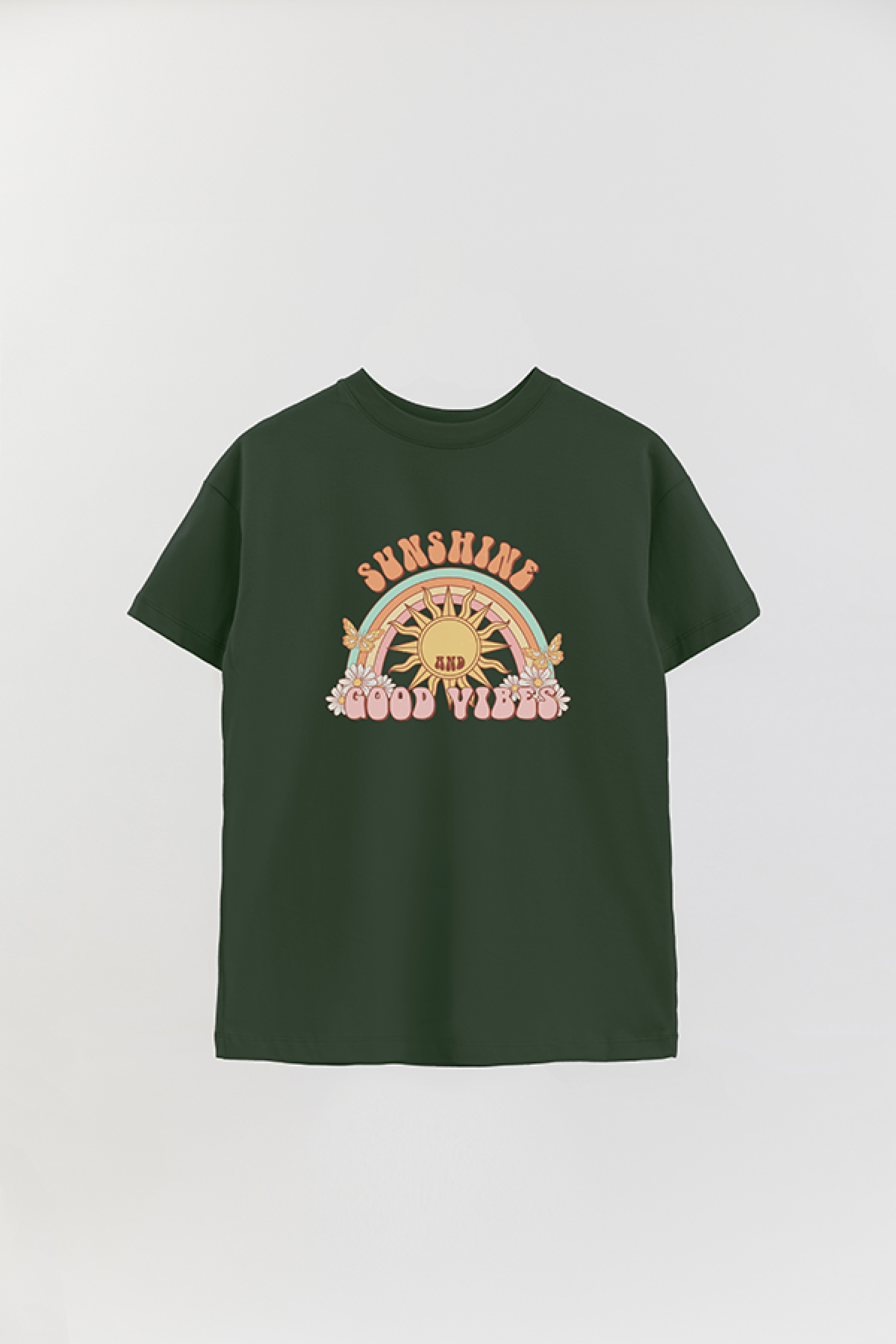 REMERA OVER ESTAMPADA RT SUNSHINE AND GOOD VIBES