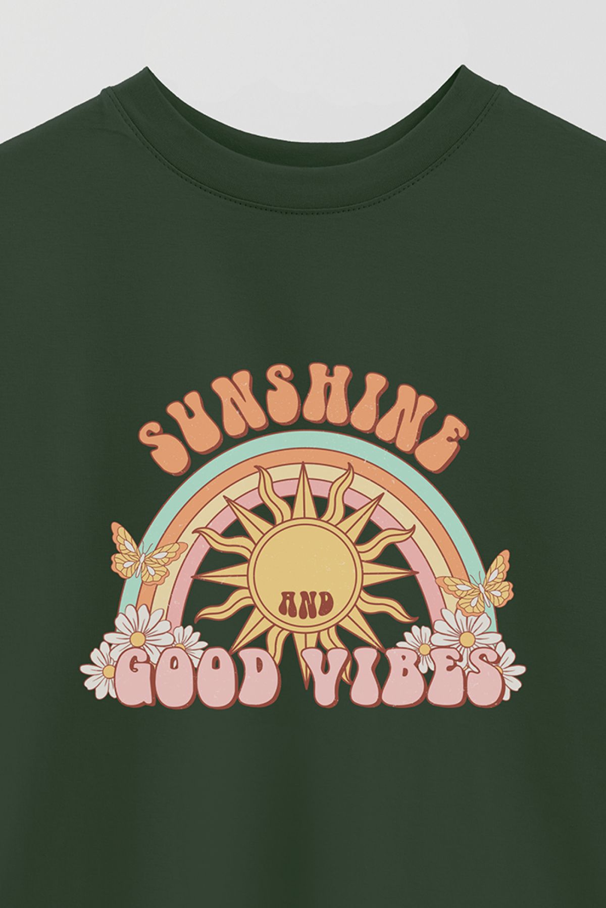REMERA OVER ESTAMPADA RT SUNSHINE AND GOOD VIBES