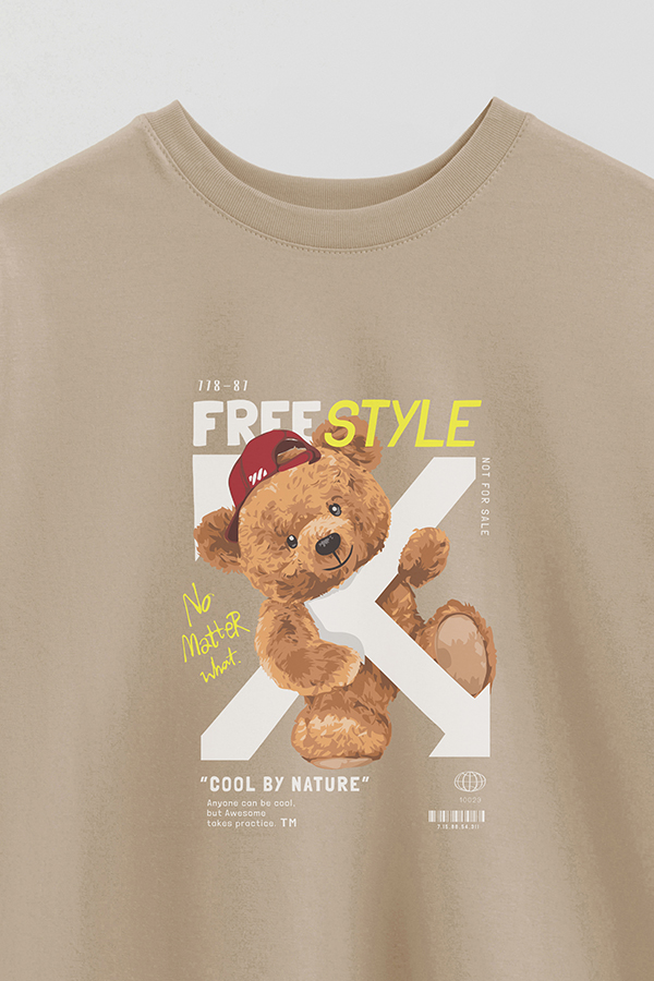 REMERA OVER ESTAMPADA UNISEX TEDDY FREESTYLE