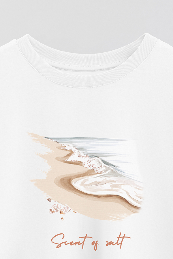 REMERA CROP ESTAMPADA COASTAL SCENT OF SALT