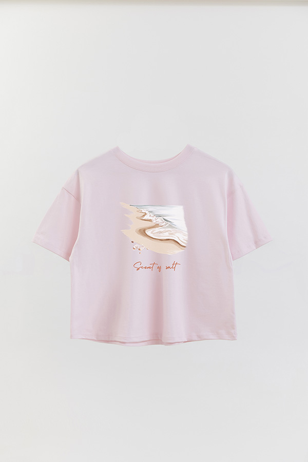 REMERA CROP ESTAMPADA COASTAL SCENT OF SALT